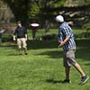 Students throwing Frisbee