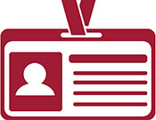 ID badge red icon