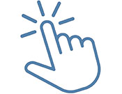 pointer finger blue icon